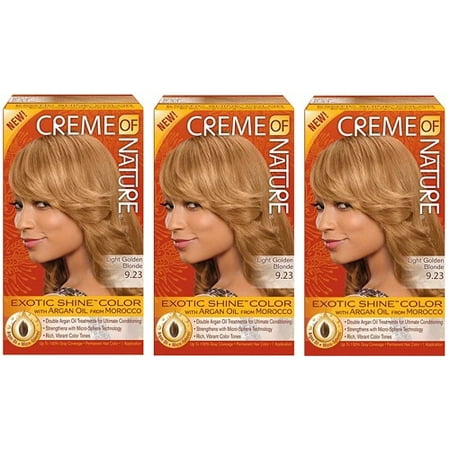 3x Creme Of Nature Exotic Shine Hair Color Kit 9 23 Light Golden