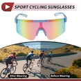 thumbnail image 3 of Unique Bargains 1 Pc Motorcycle Riding Goggles Anti-glare Tri-acetel Cellulose PC UV400 Cycling Sunglasses Purple Lens Blue Red Frame, 3 of 6