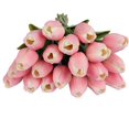thumbnail image 2 of Morttic 20pcs Artificial Yellow Tulip Flowers Faux Tulip Stems PU Real Touch Tulips for Easter Spring Wreath Floral Arrangement Centerpiece Wedding Bouquet Memorial Day Cemetery Decor, Pink, 2 of 6