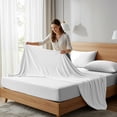 thumbnail image 5 of Color Sense 100% Cotton Percale Single Flat Bedsheet Cool & Crisp King White, 5 of 14