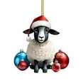 thumbnail image 1 of Adornos Navideños Para Colgar De Acrílico Plano Con Patrón De Ovejas Bonitas Para Decorar El Árbol De Navidad. Suministros Decorativos Festivos Para El Hogar Y El Coche., 1 of 5