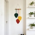 thumbnail image 5 of Boho Macrame Leaf Wall Hanging Cotton Rope Tassel Wall Decor Handmade Bohemian Style Durable Lightweight Easy Hang for Bedroom Living Room Nursery Entryway Home Aesthetic Decoration, 5 of 6