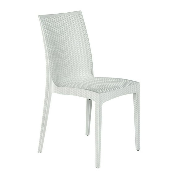 Weave Mace Indoor Outdoor Dining Chair (Armless) - White