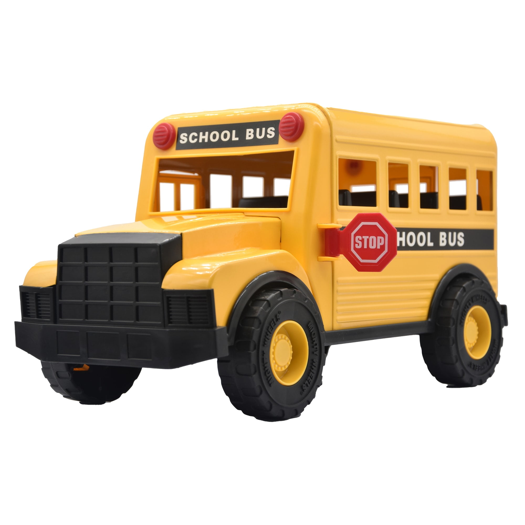 Mighty Wheels 16" Yellow School Bus Toy with Opening Doors