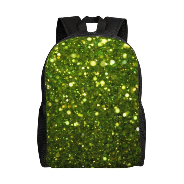 Balery Green Glitter Sparkle Mochila - Mochila Estilosa y Duradera para Laptop de 15 Pulgadas con Tela Oxford Impermeable