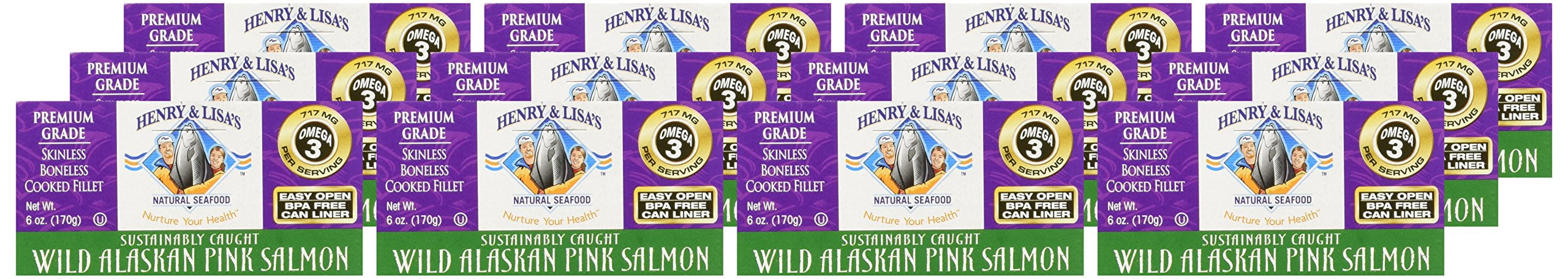 Henry & Lisa's Wilk Alaskan Pink Salmon, 6 oz (Pack of 12)