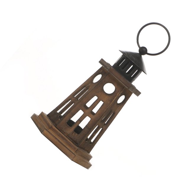 Inteprter de velas con anillo colgante, artesanía, Festival, contenedor de madera, farol Retro para exteriores, de luz, centros de mesa, Decoración del hogar Inteprter HA064754-00