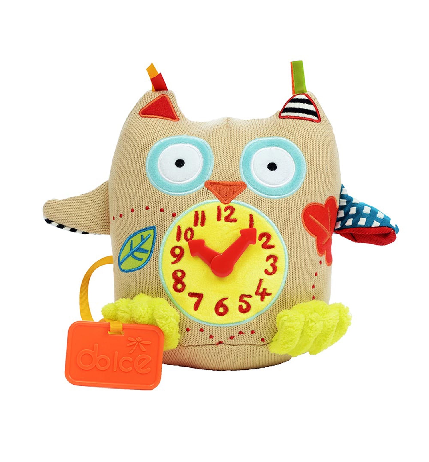 Dolce My First Owl Clock Interactive Stuffed Animal Plush Toy