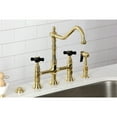 thumbnail image 2 of Kingston Brass KS1277PKXBS Duchess Bridge Kitchen Faucet with Brass Side Sprayer, Brushed Brass, 2 of 7