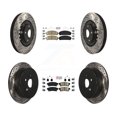 thumbnail image 1 of Transit Auto Front Rear Ceramic Pads and Coated Drilled Slotted Disc Brake Rotors Kit for Car Toyota Sienna Highlander Lexus RX350 RX450h KDA-101802, 1 of 8