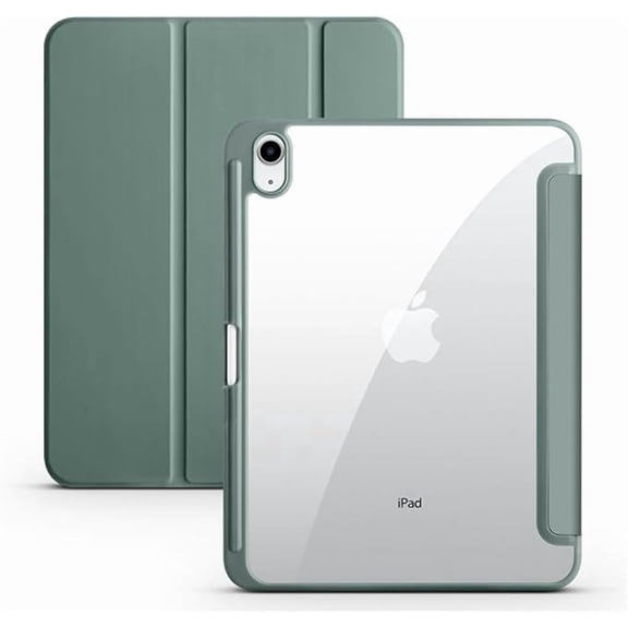 Clear Acrylic Back Magnetic Protective Case for iPad 10th Gen 10.9" — Green