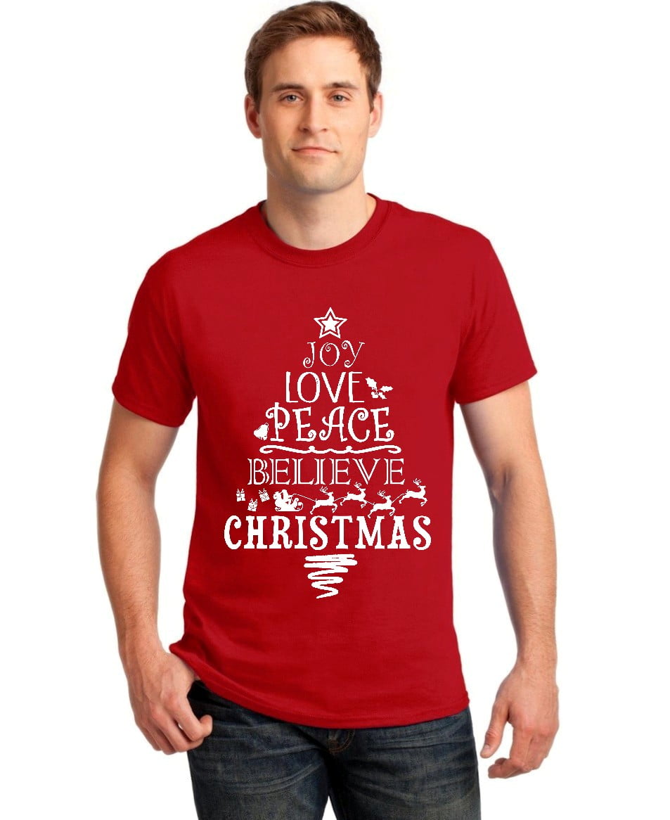 RED Happy holla Days Mens T-Shirt Holiday Gangster Urban Christmas Xmas