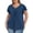 03 Blue, variant on Womens Plus size Top V Neck Short Ruffled Cap Sleeves T Shirts Loose Summer Tops For Women With Neckline Shirred XL-5XL