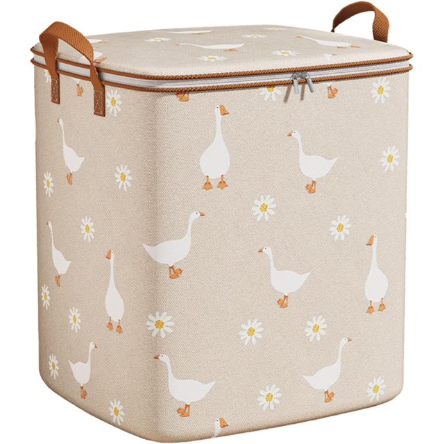 LAICAIW Sac de Rangement pour Vêtements Portable en Non-Tissé Sac de Rangement pour Vêtements et Couettes Boîte de Rangement pour Vêtements Contenant de Rangement Pliable pour Garde-Robe avec Poignée Durable Catégorie Garde-Robe Boîte de Rangement Vêtements pour Bébé (Beige