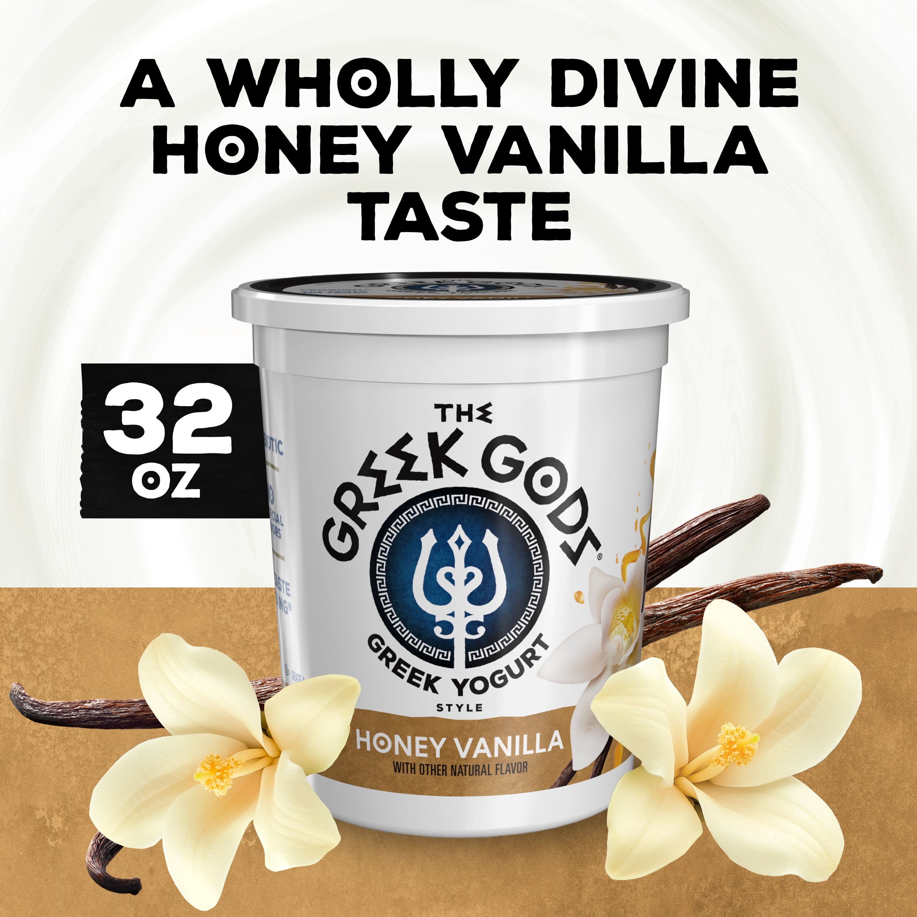The Greek Gods Greek Style Yogurt, Probiotic Yogurt, Honey Vanilla, 32 oz