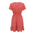 thumbnail image 3 of Gibobby Vestido corto casual para mujer Vestido de verano femenino Sexy Floral vestido de manga corta V cuello vestidos elegantes A Line Flowy Party vestid(Rojo,M), 3 of 5