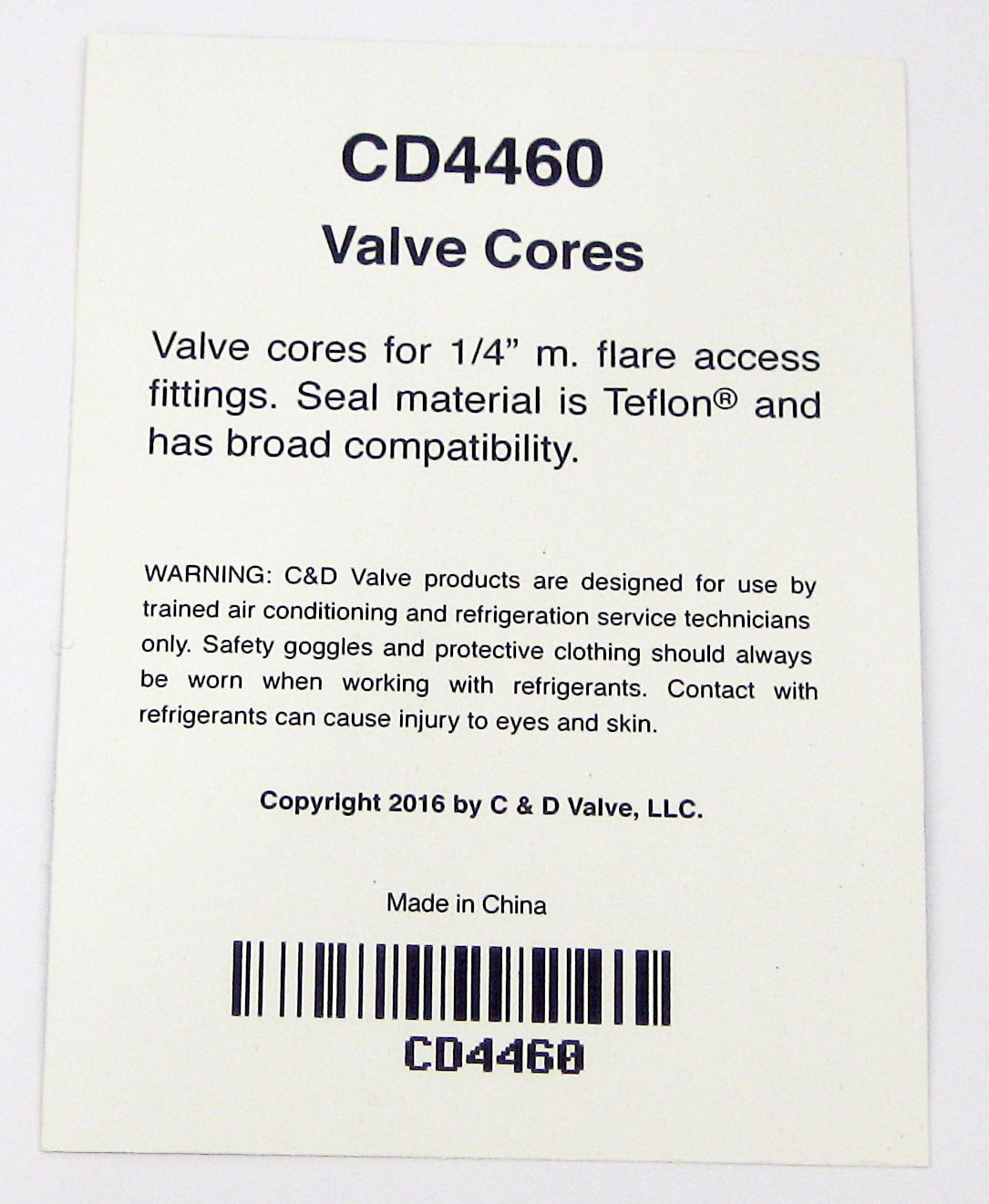 6 VALVE CORES CD4460 COMPATABLE WITH ALL REFRIGERANTS 