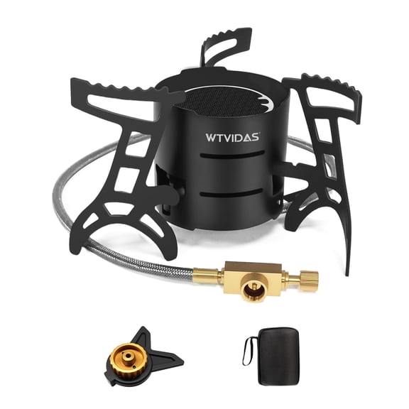 Wind-Resistance Portable Butane Camping Stove with Case,No Flame Adjustable Infrared Gas Stove for Outdoor Cooking, Camping BBQ Hiking