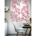 thumbnail image 4 of Spring Peach Flowers Sheer Curtains 63 Inch Length 2 Panels Set Window Treatments, Pink Botanical Floral Leaves Branch Rod Pocket Semi Curtains for Living Room/Bedroom/Kitchen Décor, 104"W x 63"L, 4 of 7