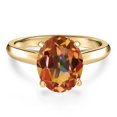 thumbnail image 3 of Gem Stone King 14K Yellow Gold Ecstasy Mystic Topaz Engagement Ring for Women | 5.00 Cttw | Oval 12X10MM | Gemstone November Birthstone | Size 9, 3 of 6
