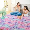 thumbnail image 4 of TWINNIS Night Shaggy Area Rug Bed Side Plush Fluffy Carpets for Bedroom, Living Room,5'X8',Hot Pink, 4 of 7