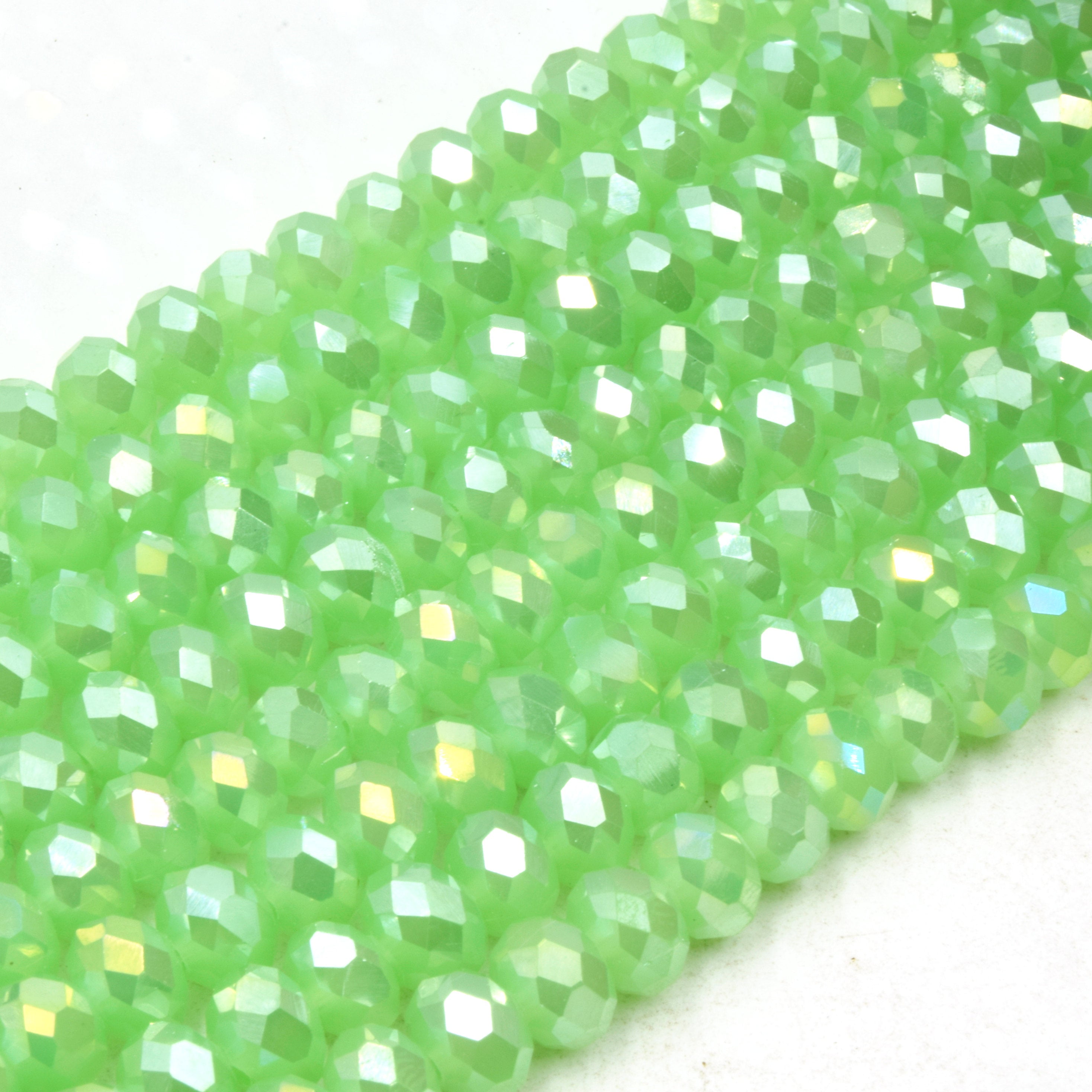 500 Pcs 8mm Translucent Olive Green Round Crystal Faceted Plastic Craft Beads
