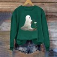 thumbnail image 5 of Plus Size Halloween T Shirts for Women Funny Cute Long Sleeve Graphic Tees Casual Loose Pullover Tops Fall Clothes Black, L, 5 of 6