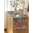 thumbnail image 5 of Table Runner 60 Inches Long for Kitchen Dining, Colorful Ethnic Dresser Scarf Farmhouse, Dining Table Decorations for Wedding/Parties, National Modern Geometric Blue Green 13 x 60 In, 5 of 8