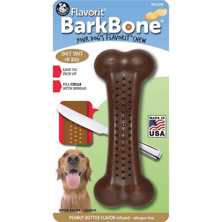 UPC: 0856400007039 | Pet Qwerks Flavorit BarkBone Nylon Dog Chew Toy Peanut Butter Flavor Large