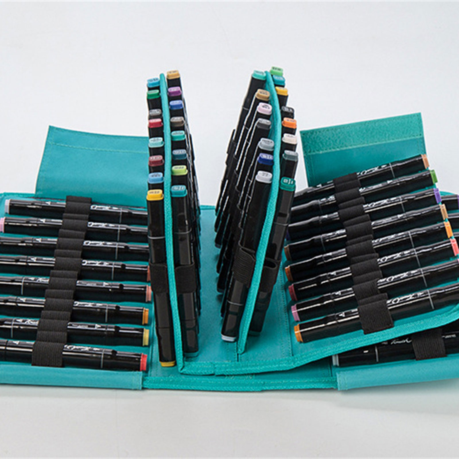 Marker Organiser Case for 120 Markers, Marker Storage Bag, Art Marker Pen Carrying Bag with Shoulder and Handle Strap