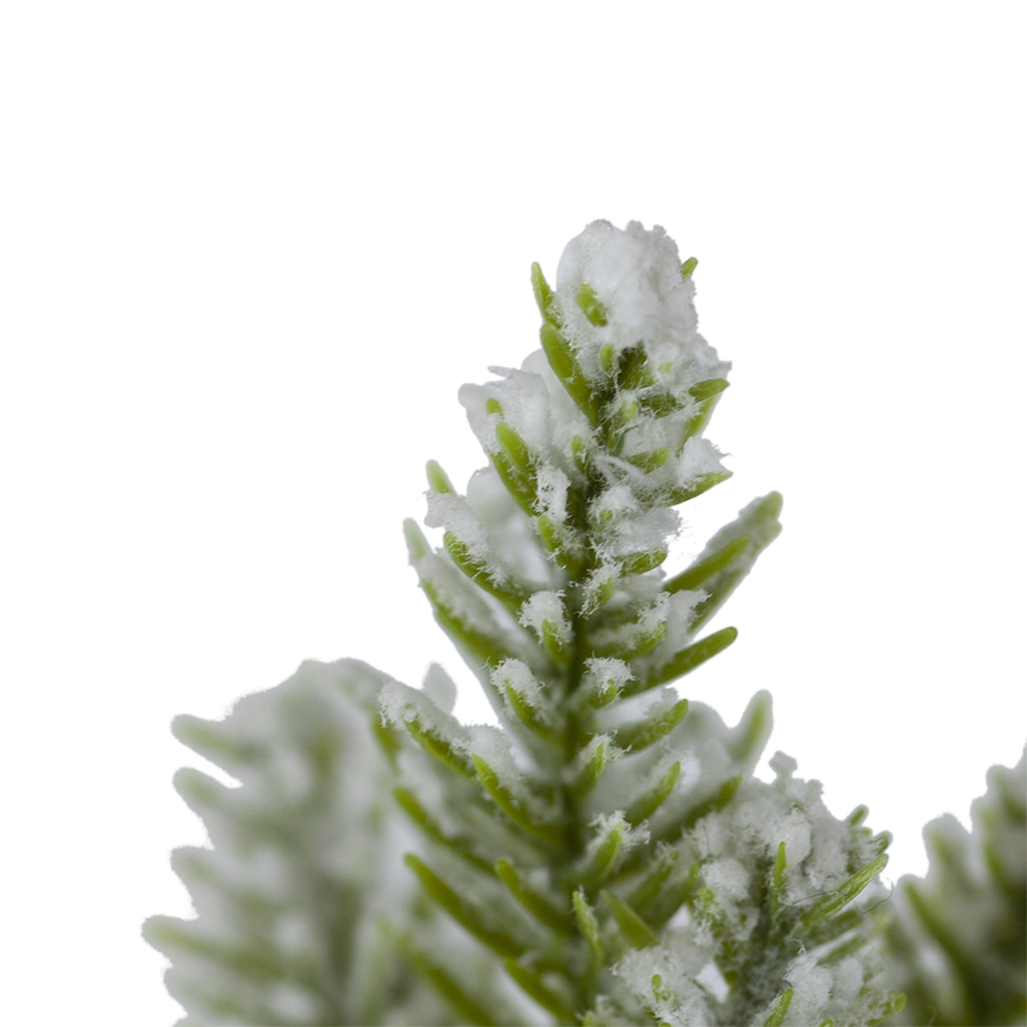 Set of 2 Snowy PVC Christmas Tree on Wood Base 13.5 Inch Tabletop Holiday Centerpiece Decor