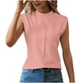thumbnail image 1 of Besolor Débardeurs Col Roulé Simulé pour Femmes Été Décontracté Sans Manches Confort Léger Blouse T-Shirts, 1 of 5