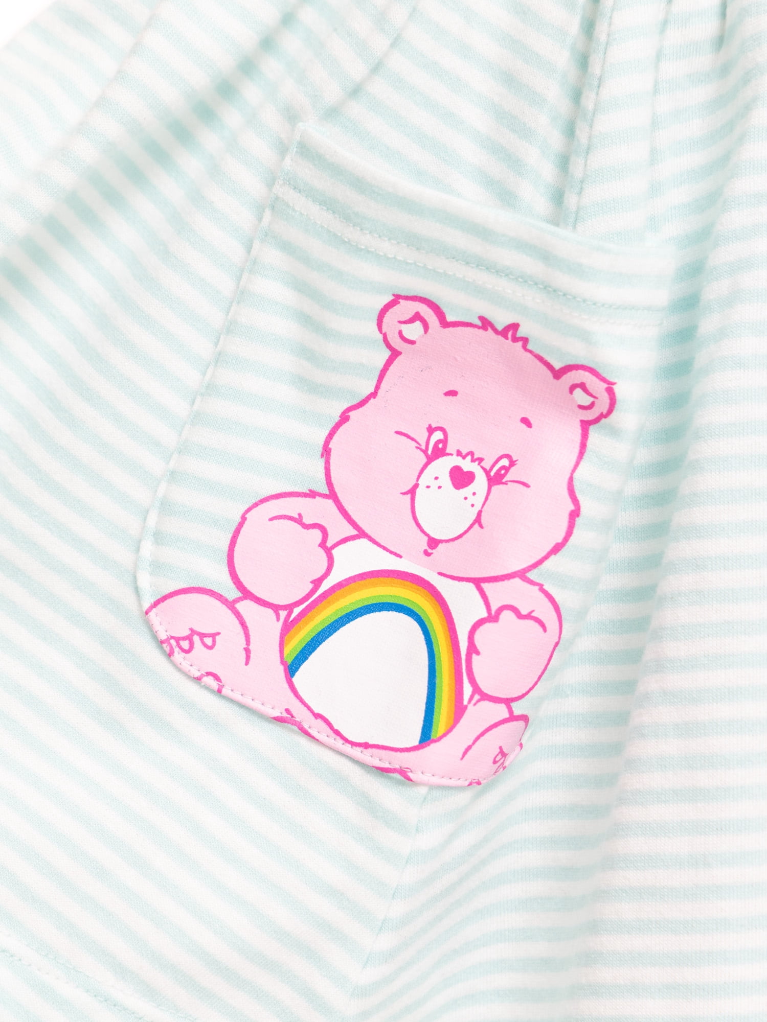 Care Bears Toddler Girl Short Sleeve Striped Dress with Graphic Pockets, Sizes 12M-5T