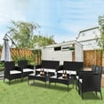 thumbnail image 6 of Ktaxon 4Pcs Rattan Wicker Conversation Set with Tempered Glass Table, Outdoor Patio Wicker Furniture Sofa Set for Garden, Poolside, Deck, Lawn, Black, 6 of 11