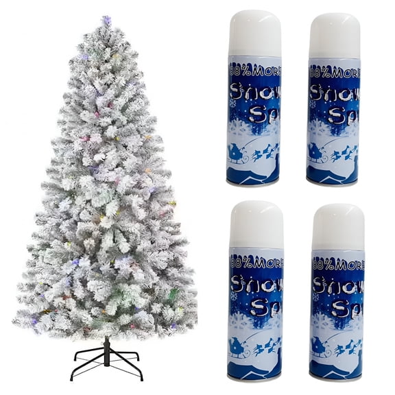 NEXIMO Winter Textured Snow Spray-4Pk 8Oz Aerosol Bottles-Artificial Snow,Christmas Snow Artificial Tree,Fake Snow Frosted Windows,Holiday Winter Crafts,Christmas Village