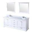 thumbnail image 3 of 80 in. W White Double Vanity, Cultured Marble Top / Long - lasting, Stain - resistant with Faucet & Mirrors, 3 of 6
