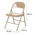 thumbnail image 4 of Hampden Furnishings Bernadine Basics All Metal Folding Chair, Beige, 4 Pack, Ages 5 and up, 4 of 7