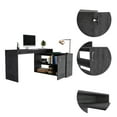 thumbnail image 3 of Boahaus Linyi L-Shaped Computer Desk, Gray, 2-Shelves, One Cabinet, for Adults, 3 of 5