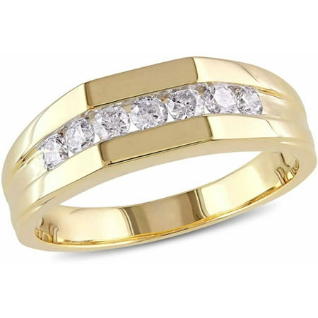 Miabella 1/2 Carat T.W. Diamond 10kt Yellow Gold Men's Ring