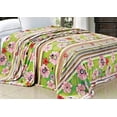 thumbnail image 3 of Home Soft Things Blossom Flowers Print Flannel Fleece Blanket - Green - Twin (60" x 90"), 3 of 4