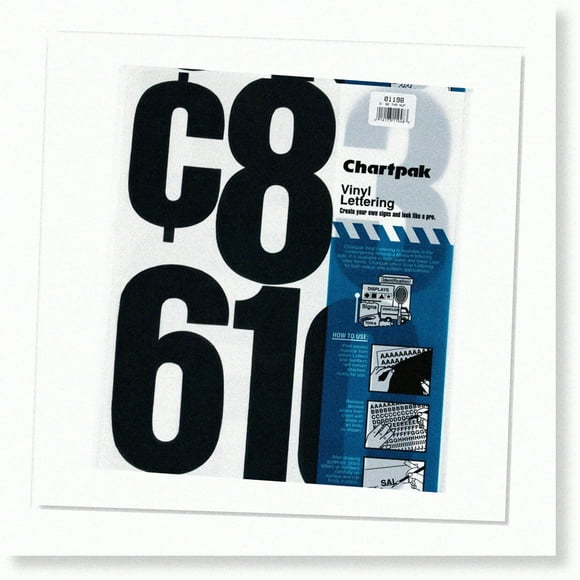 Black Vinyl Numbers - 6 Inches High, Self-Adhesive - Pack of 21 (01198)