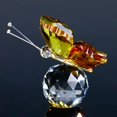 thumbnail image 4 of Crystal Flying Butterfly with Crystal Ball Base Figurine Collection Cut Glass Ornament Statue Animal Collectible (Yellow), 4 of 5