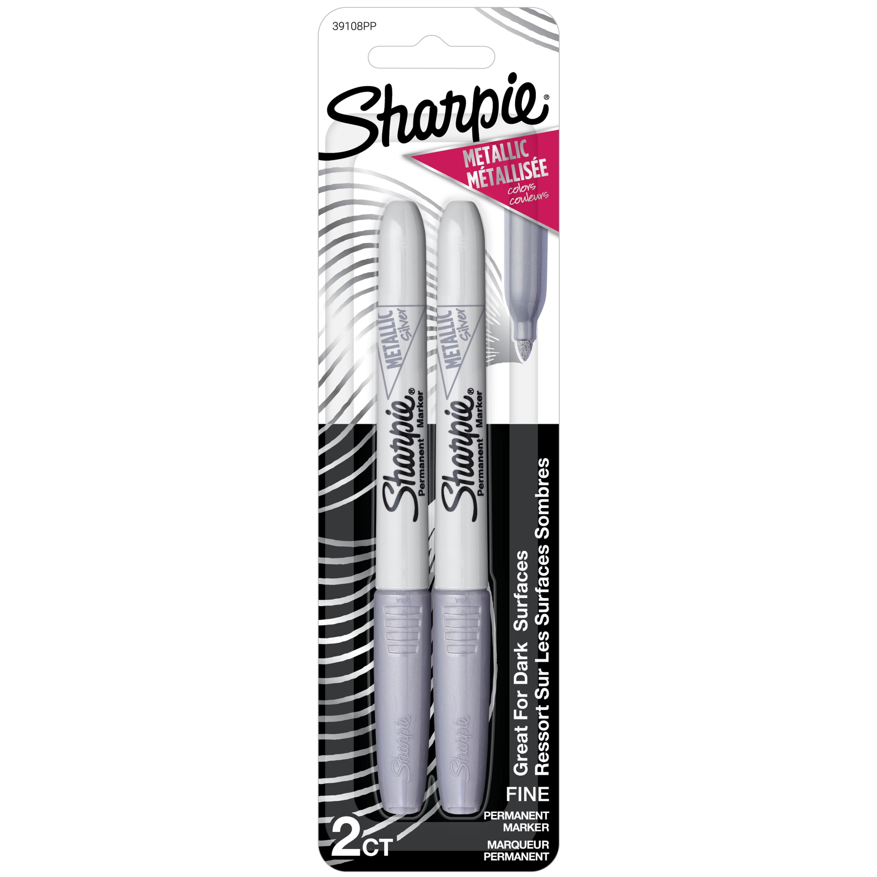 NEW 12 Pack Sharpie 2 Metallic Colors Fine Point Permanent Markers Gold Silver 