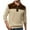 #465-Khaki, variant on Men's Corduroy & Knit Blend Polo, Half Zip Collared Shirt with Brown Accents, Textured Long Sleeve Casual Top