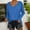Blue, variant on Women's Long Sleeve Shirts 2025 Trendy Casual Crew Neck Solid Basic Tees Beach Vacation Loose Fit Workout Tops Outfit Clothes