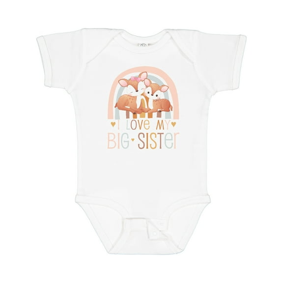 Inktastic Little Sister I Love My Big Sister Boys or Girls Baby Bodysuit