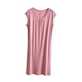 thumbnail image 3 of Asxite Plus Size Womens Pajamas Solid Sleeveless Round Neck Loose Breathable Casual Loungewear Nightgown, 3 of 7