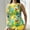 Yellow, variant on CALAFEBILA Modest Woman Swimsuit Tankini Two Piece Hawaiian Floral Print Backless Bathing Suits