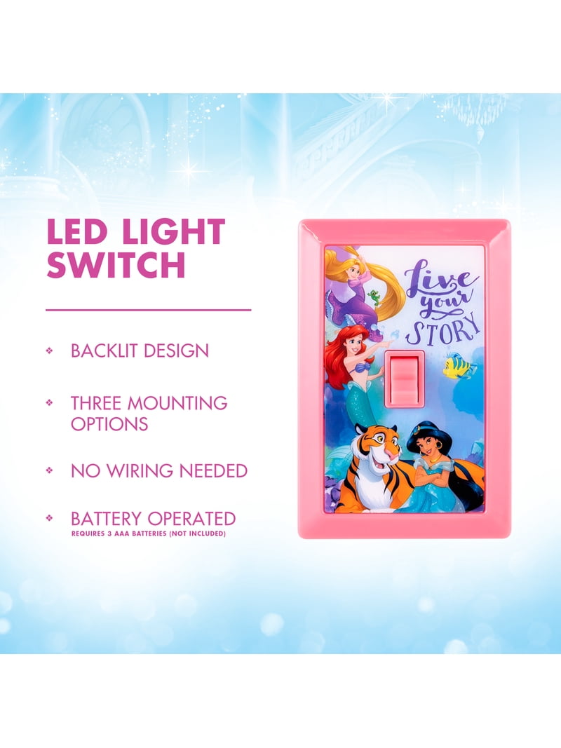 シンデレラ LEDライト WISHING YOU A LOVELY DAY Disney Princes LED Night Light Wall Switch, Battery Powered, 44487