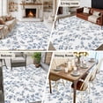 thumbnail image 5 of Blue Leaves Area Rugs 6'x9', Washable Small Throw Rugs for Kitchen Dining room, Summer Botanical Elegant Pastoral Indoor Outdoor Rug Non-Slip Low Pile Carpet Runner Reversible Floor Mats, 5 of 8